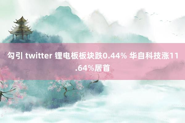 勾引 twitter 锂电板板块跌0.44% 华自科技涨11.64%居首