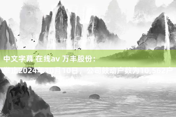 中文字幕 在线av 万丰股份：
举止2024年10月10日，公司鼓动户数为10，562户