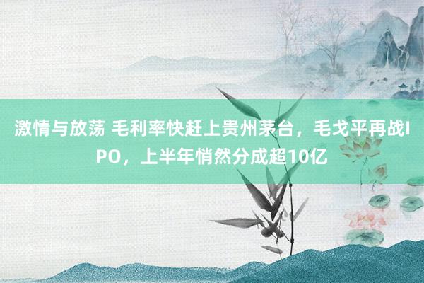 激情与放荡 毛利率快赶上贵州茅台，毛戈平再战IPO，上半年悄然分成超10亿