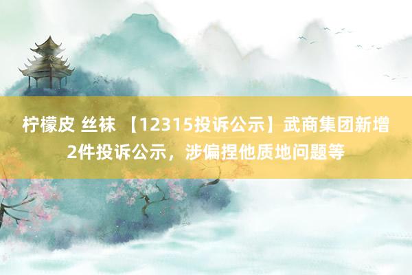 柠檬皮 丝袜 【12315投诉公示】武商集团新增2件投诉公示，涉偏捏他质地问题等