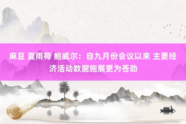 麻豆 夏雨荷 鲍威尔：自九月份会议以来 主要经济活动数据施展更为苍劲